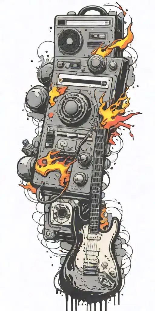 Explosive Devices Cassette Tape Guitar Bomb Exploding