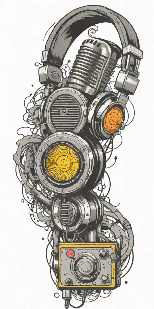 Hip Hop Headphones Record Player Microphone