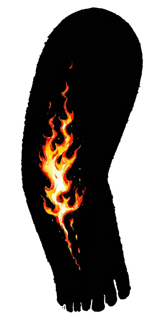 Full Sleeve Watercolor Design With Fire Rising