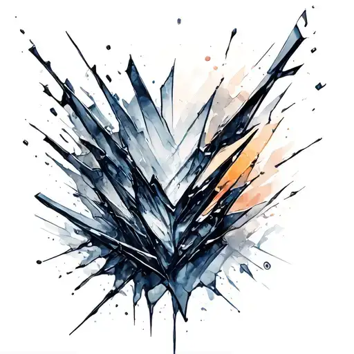 Massive Full Sleeve Watercolor Design Of Shattered Glass