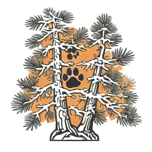 Paw Print Pine Tree Growing
