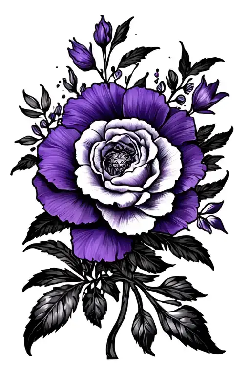 Violet Bouquet With Leo Zodiac Sign