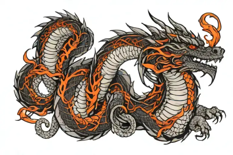 Dragon With Snake