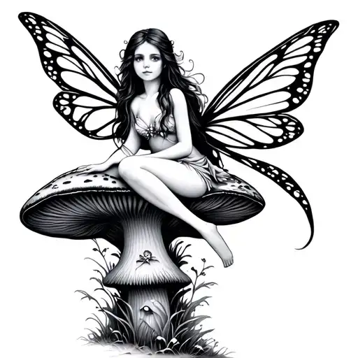 Fairy Sitting On A Mushroom