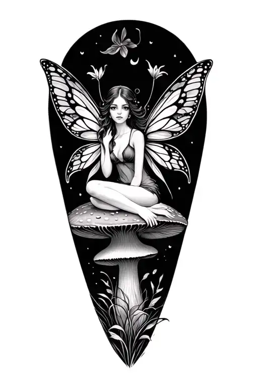 Fairy Sitting On A Mushroom
