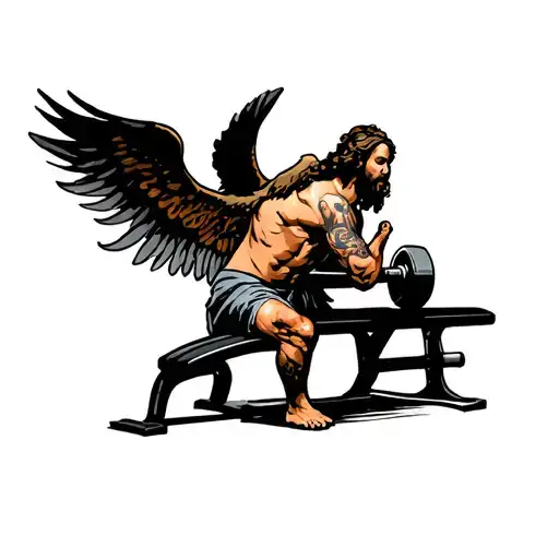 Angel Jesus Bench Pressing