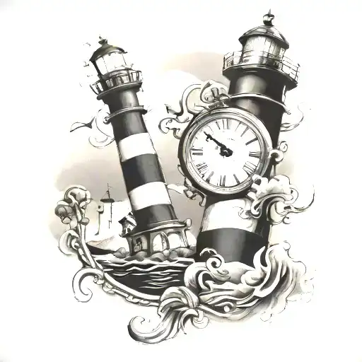 Lighthouse And Pocket Watch