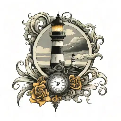 Lighthouse And Pocket Watch