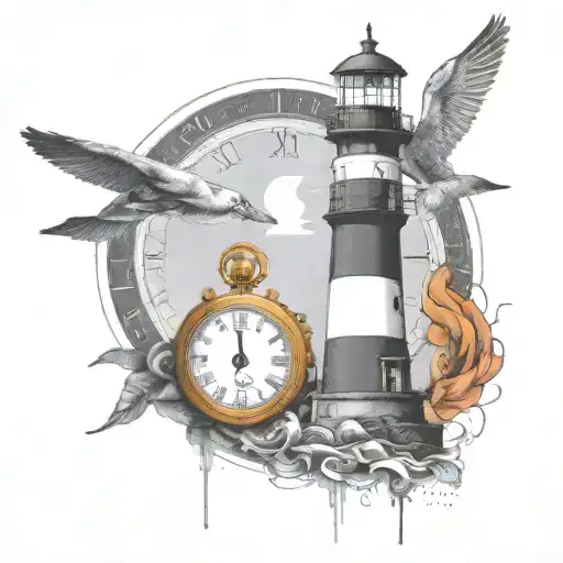 Lighthouse And Pocket Watch
