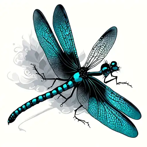 Black Teal Dragonfly Resting