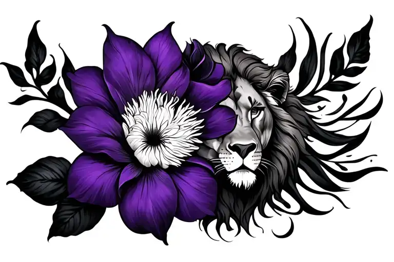 Violet Flower With A Lion