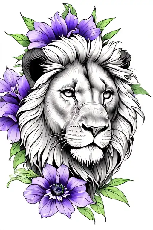 Violet Flower With A Lion