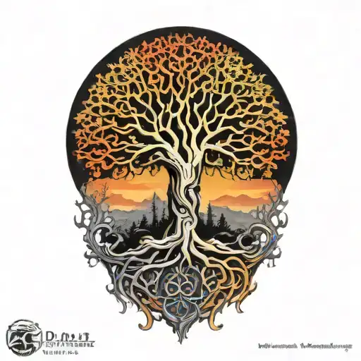 World Tree Ygg Drasil Tree Intertwined