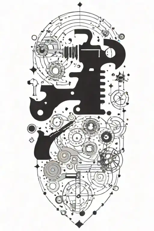 A Mechanic's Toolset Arranged In The Shape Of A Constellation
