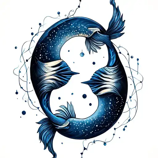 Aquarius And Pisces Constellation Intertwined
