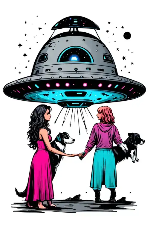 Woman And Dog Pulled Into A Ufo