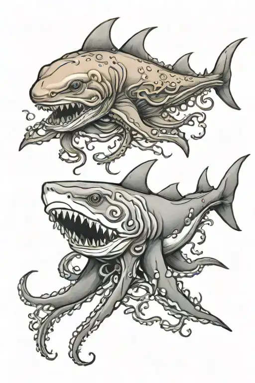 Octopus And Shark