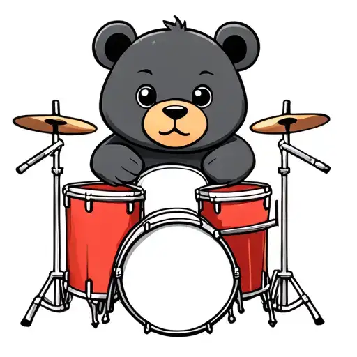 Cute Bear Drummer
