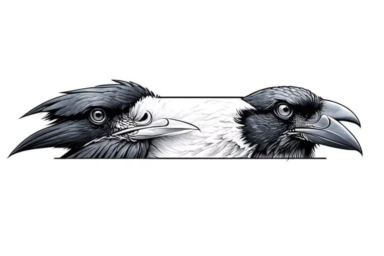 Profile Of A Crows Head In The Darkness