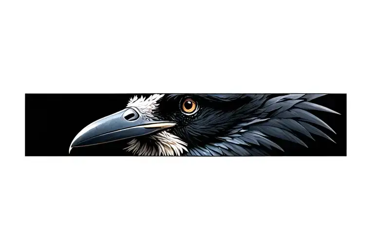 Profile Of A Crows Head In The Darkness