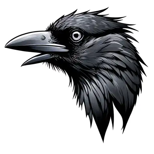 Profile Of A Crow Head Gradient