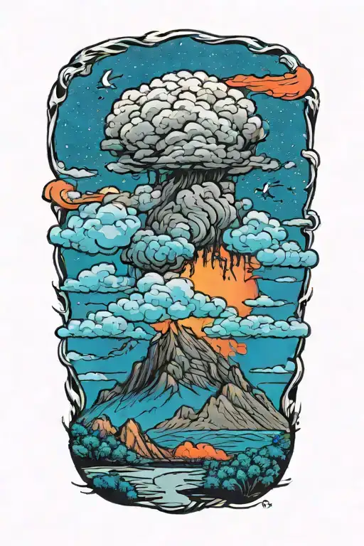 Cumulonimbus Rising Above Hills With Forest And Desert