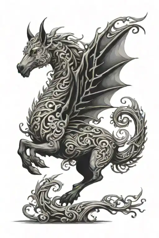 Creative Mythical Grey And Black