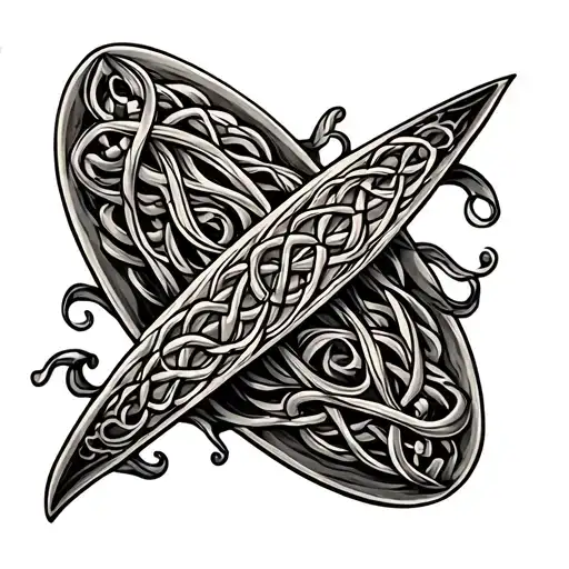 Celtic Surfboard Floating