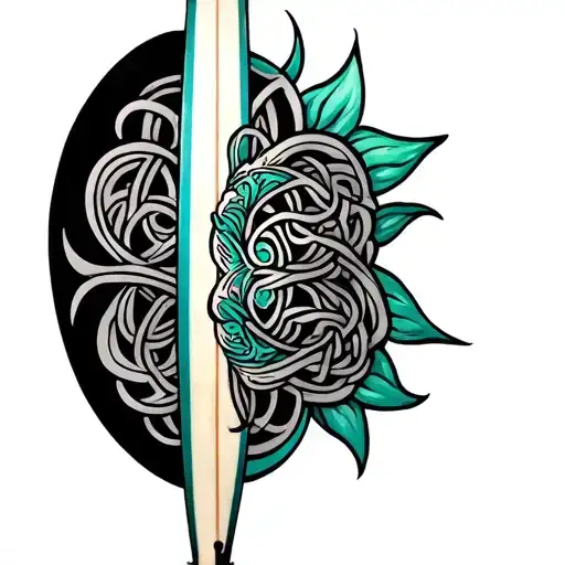 Celtic Surfboard Floating