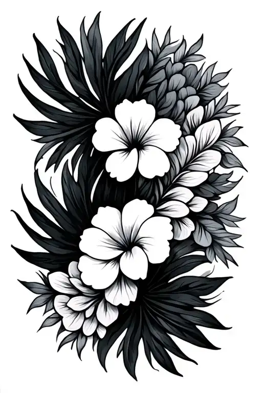 Mandala With Tropical Flowers Wrapped