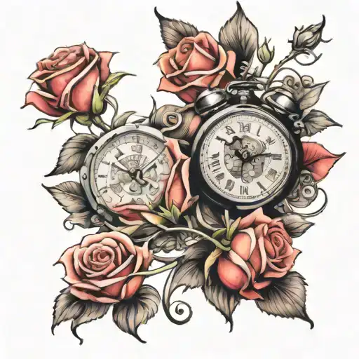 Clock Inside A Rose