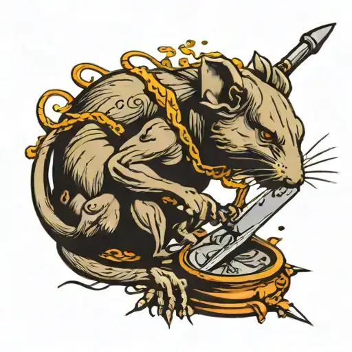 Libra Rat Holding A Knife