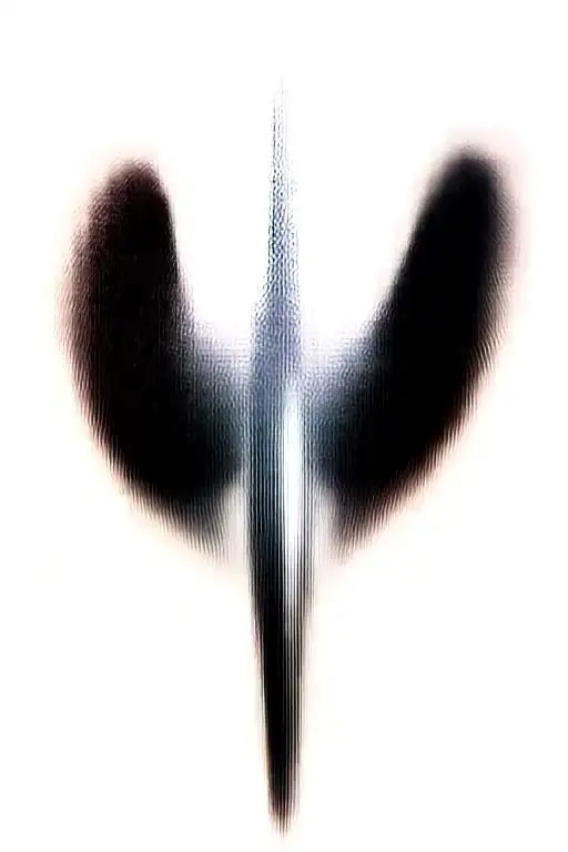Angel Wings Behind A Sword