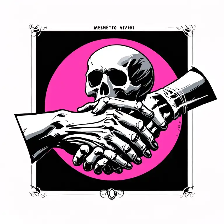 Memento Mori Memento Vivere Skeleton Hand Shakes Human Hand Pink Floyd