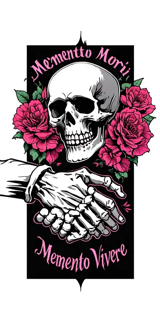 Memento Mori Memento Vivere Skeleton Hand Shakes Human Hand Pink Floyd