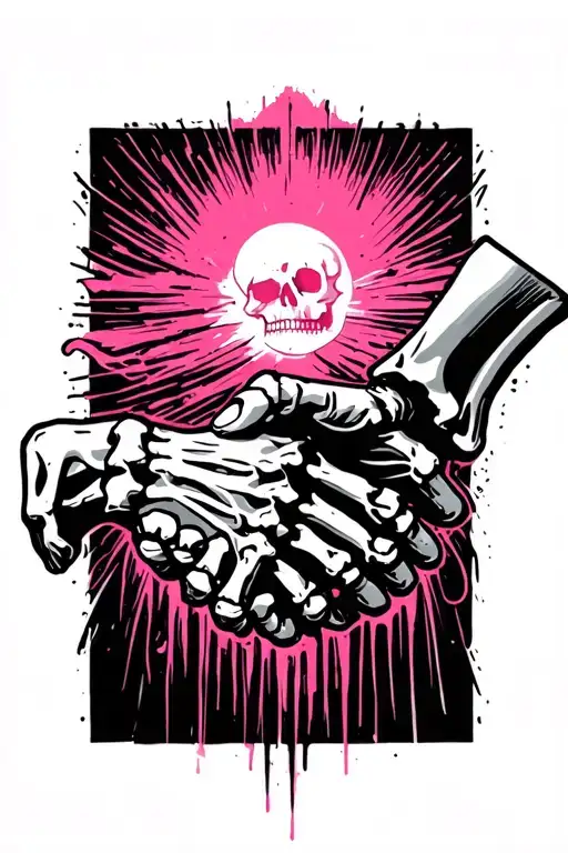Memento Mori Memento Vivere Skeleton Hand Shaking A Living Human Hand Pink Floyd