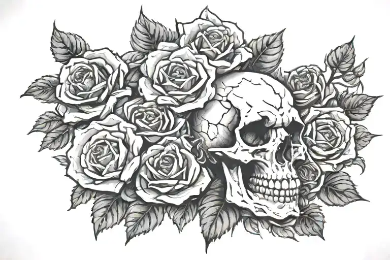 Skull And Roses Growing