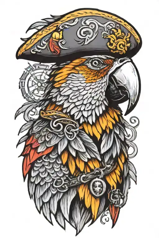 Parrot With Pirate Hat