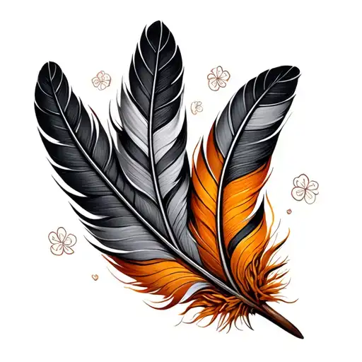 Western Fall Colored Feathers Curved