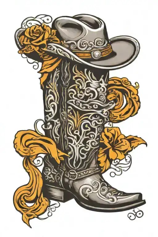 Cowboy Boots Cross Hat