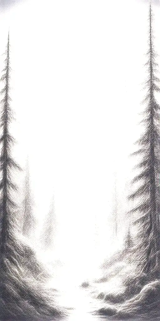 Massive Forest Landscape With Huge Moon In The Background