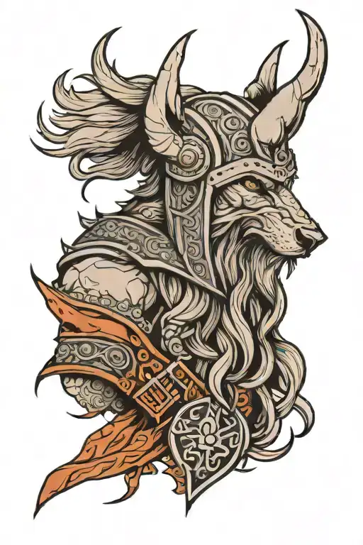 Viking With Wolf Head