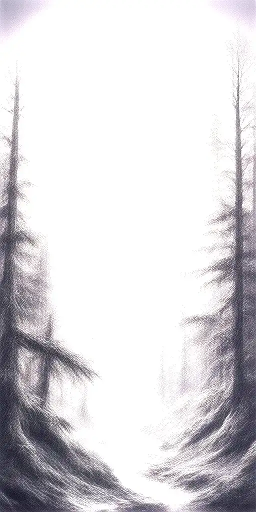 Massive Forest Landscape With Huge Moon In The Background