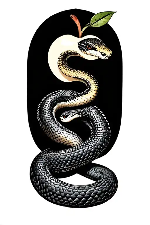 Snake And Apple In Eden