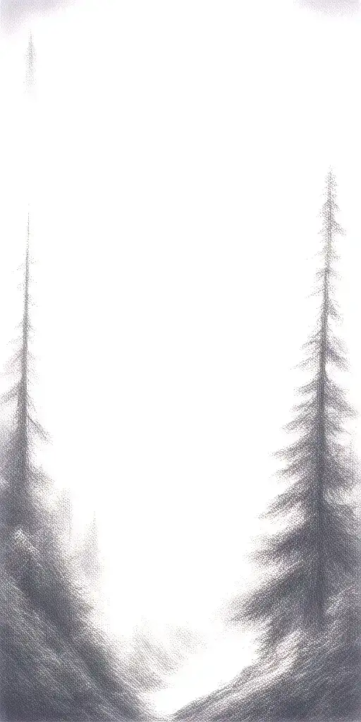 Massive Forest Landscape With Huge Moon In The Background