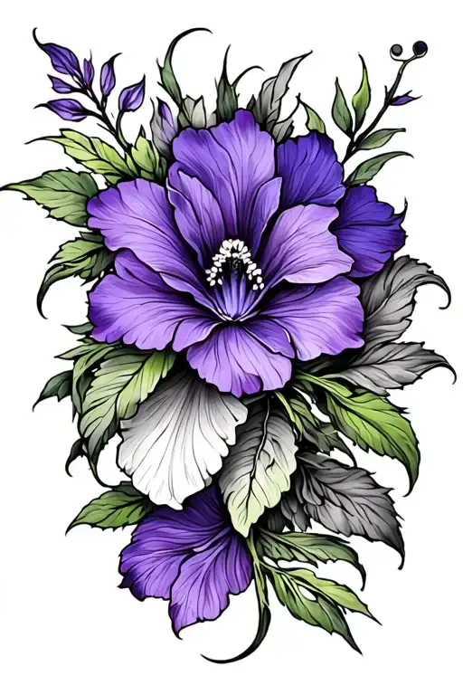 Violet Flower With Leo Zodiac Sign