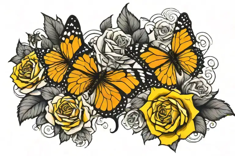Roses And Butterflies