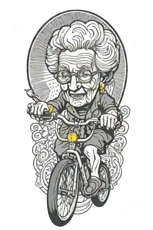 My Grandmother Riding By On A Bicycle Giving Me The Middle Finger