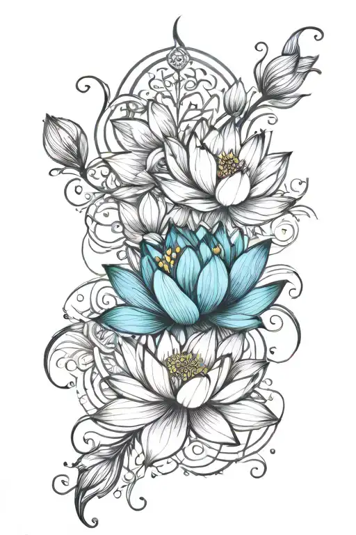 Lotus Flowers Intertwined