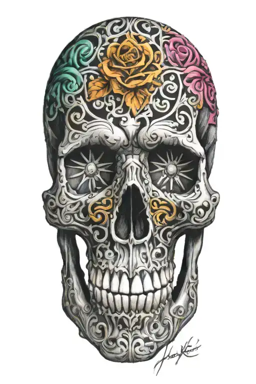 3D Colored Skull